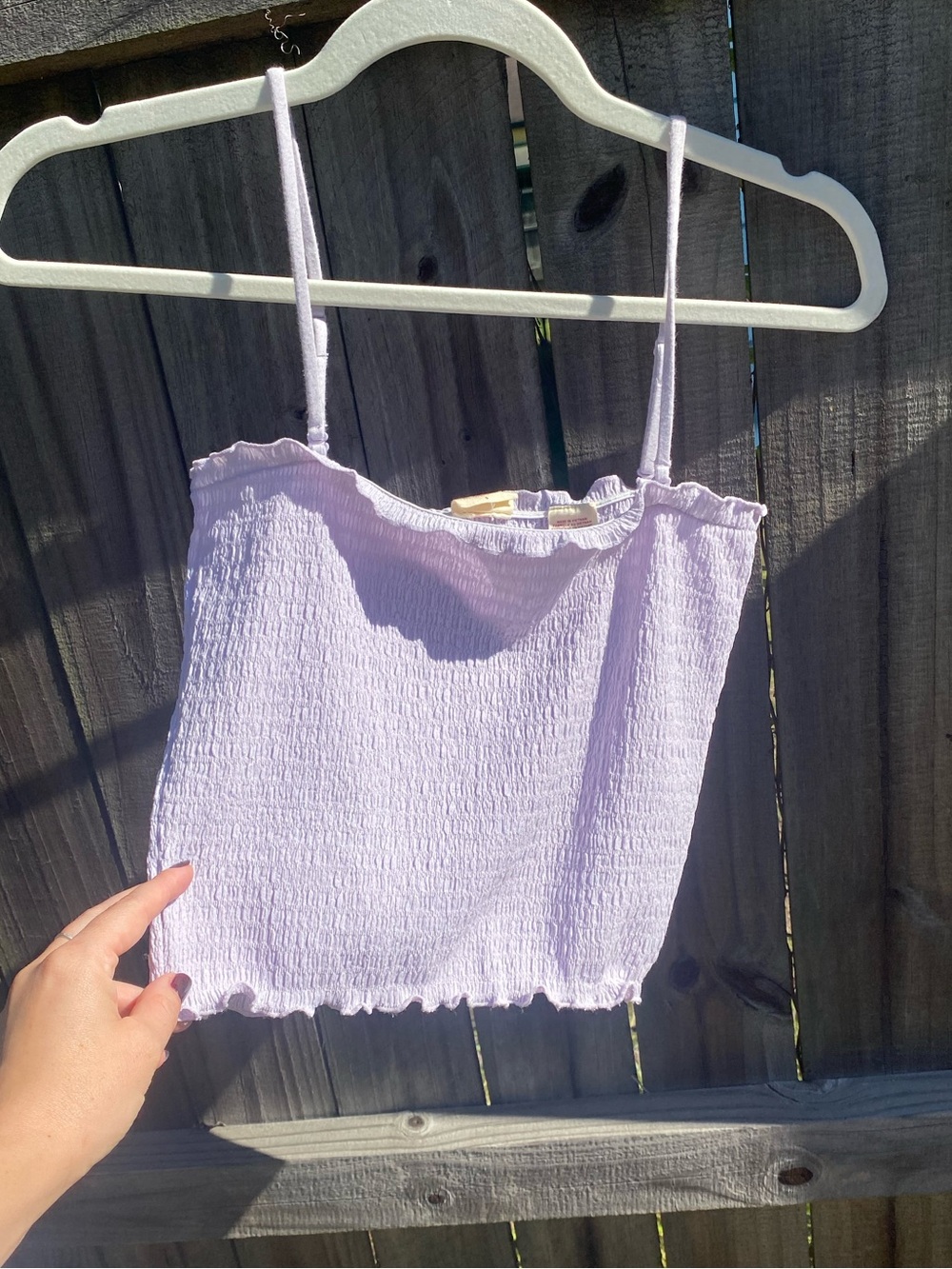 Lilac Smocked Cami Tank Top - Casual Women's Summer Top